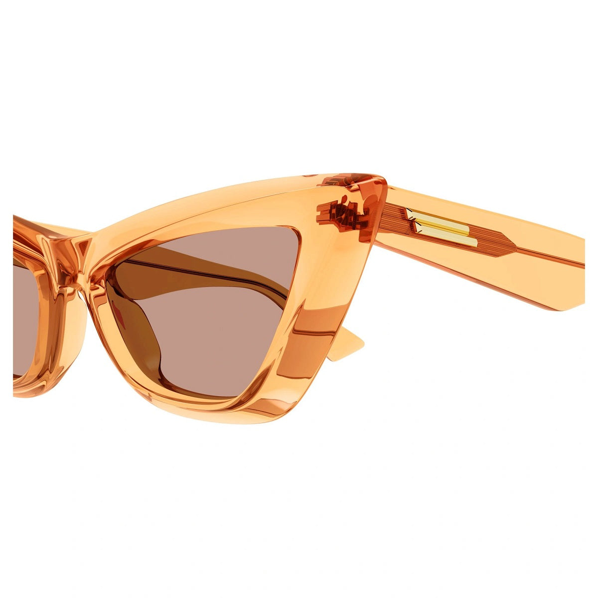 Óculos de Sol Bottega Veneta BV1101S 011 Feminino Laranja Transparente Estilo Gatinho