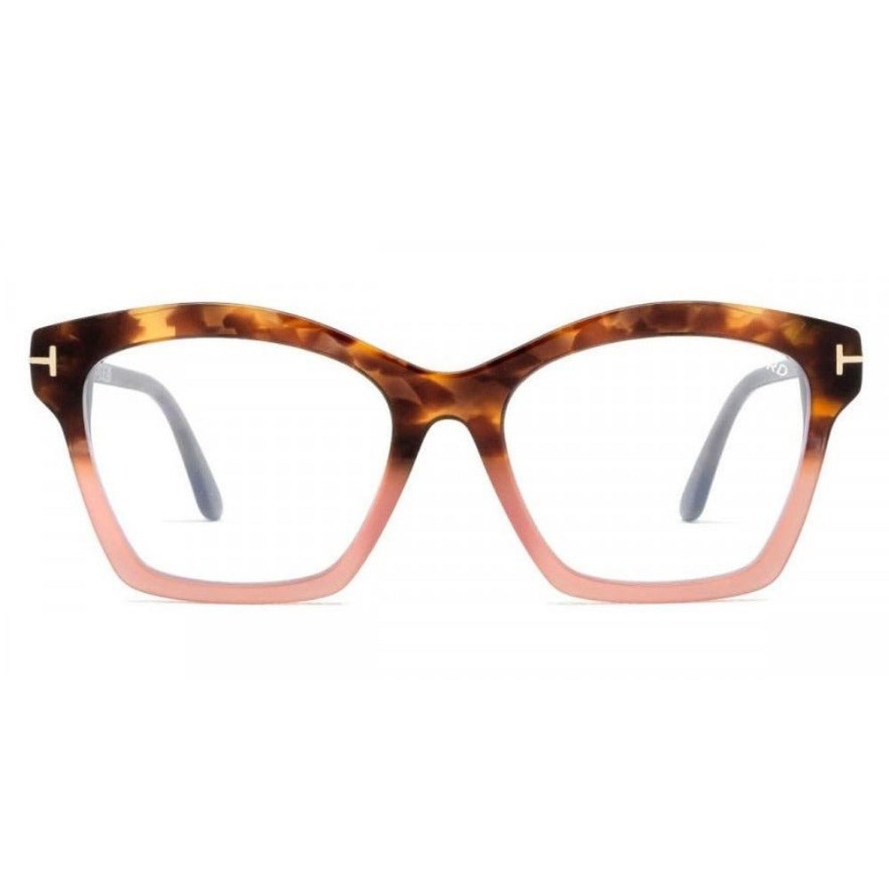 Óculos de Grau Tom Ford FT5965 - B 055 53 Feminino Acetato Marrom Degradê - Ótica Talismã