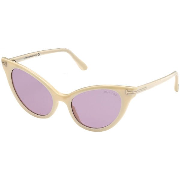 Óculos de Sol Tom Ford FT0820 55V Evelyn - 02 Feminino Acetato Tartaruga Lentes Azuis UV400 - Ótica Talismã