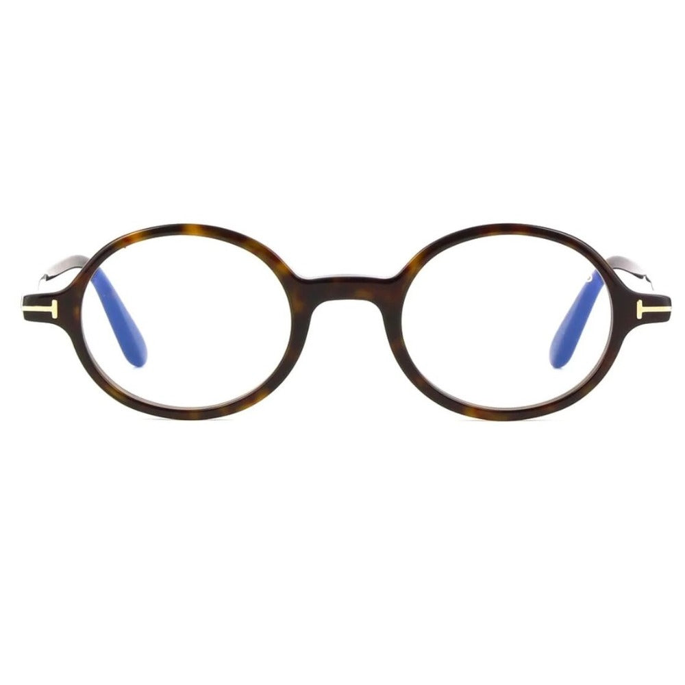 Óculos de Grau Tom Ford FT5975-B 052 46 Oval Armação Acetato Marrom