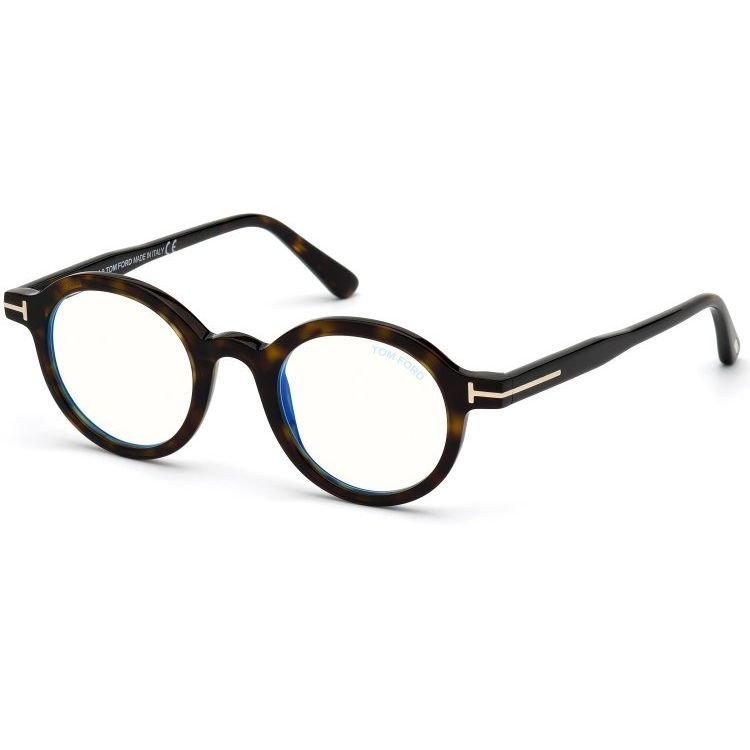 Óculos de Grau Tom Ford FT5664 - B 052 45 Tartaruga Redondo Acetato Feminino e Masculino - Ótica Talismã