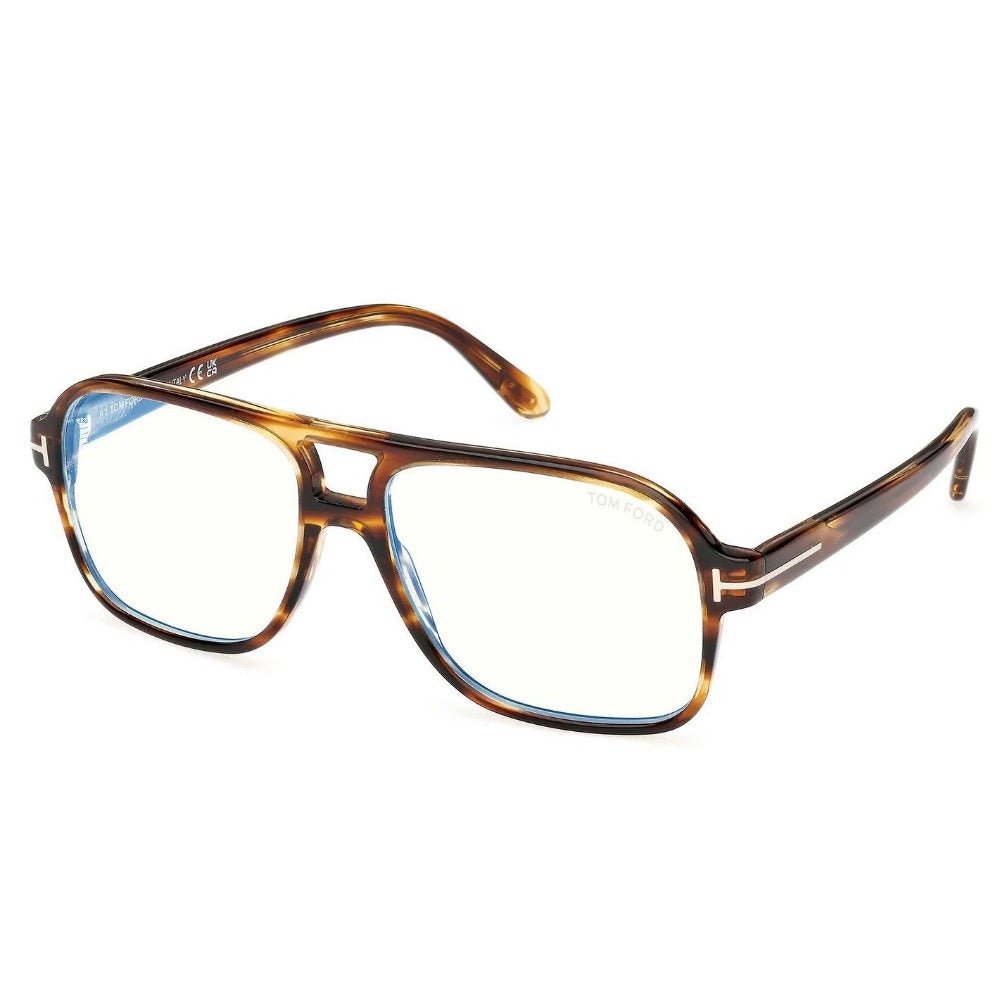 Óculos de Grau Tom Ford FT6058 - B 055 58 Marrom Tartaruga Luxo e Conforto - Ótica Talismã