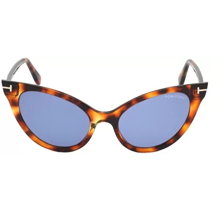 Óculos de Sol Tom Ford FT0820 55V Evelyn - 02 Feminino Acetato Tartaruga Lentes Azuis UV400 - Ótica Talismã