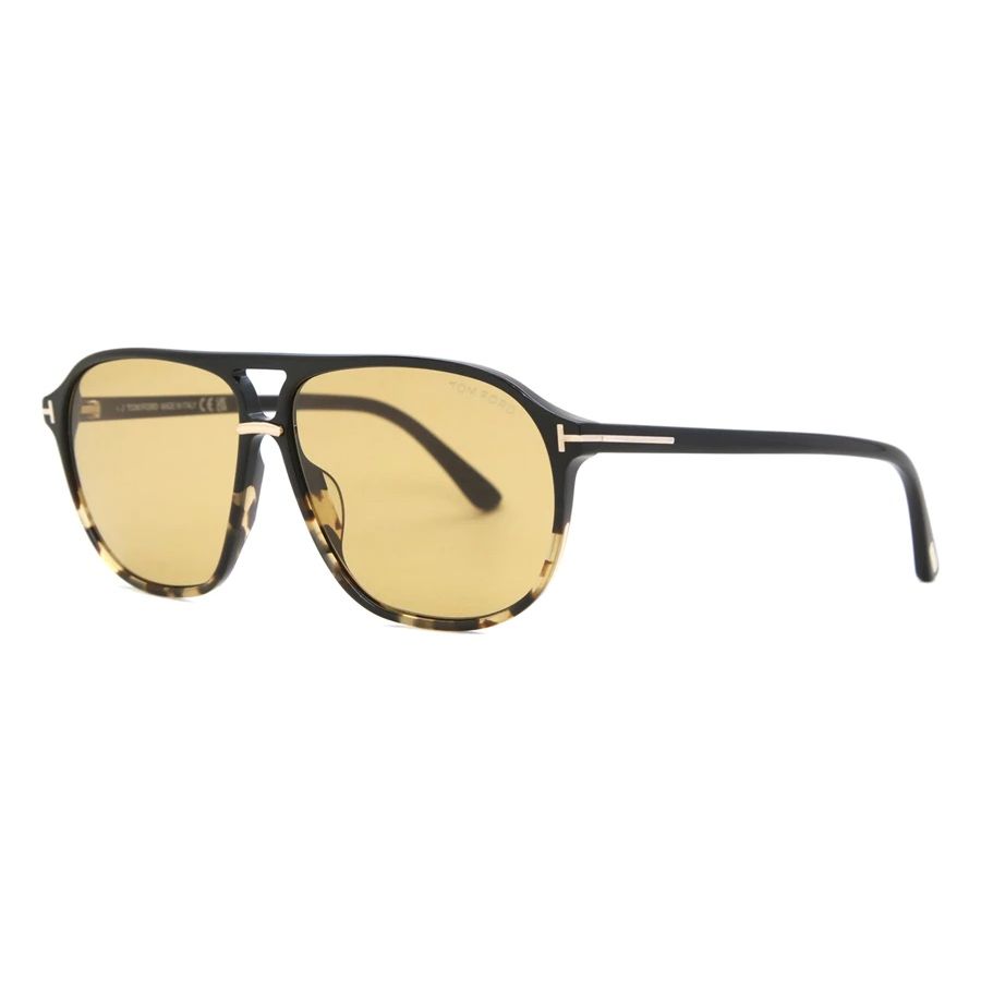 Óculos de Sol Tom Ford FT1026 05E Bruce Masculino Preto com Lentes Amarelas - Ótica Talismã