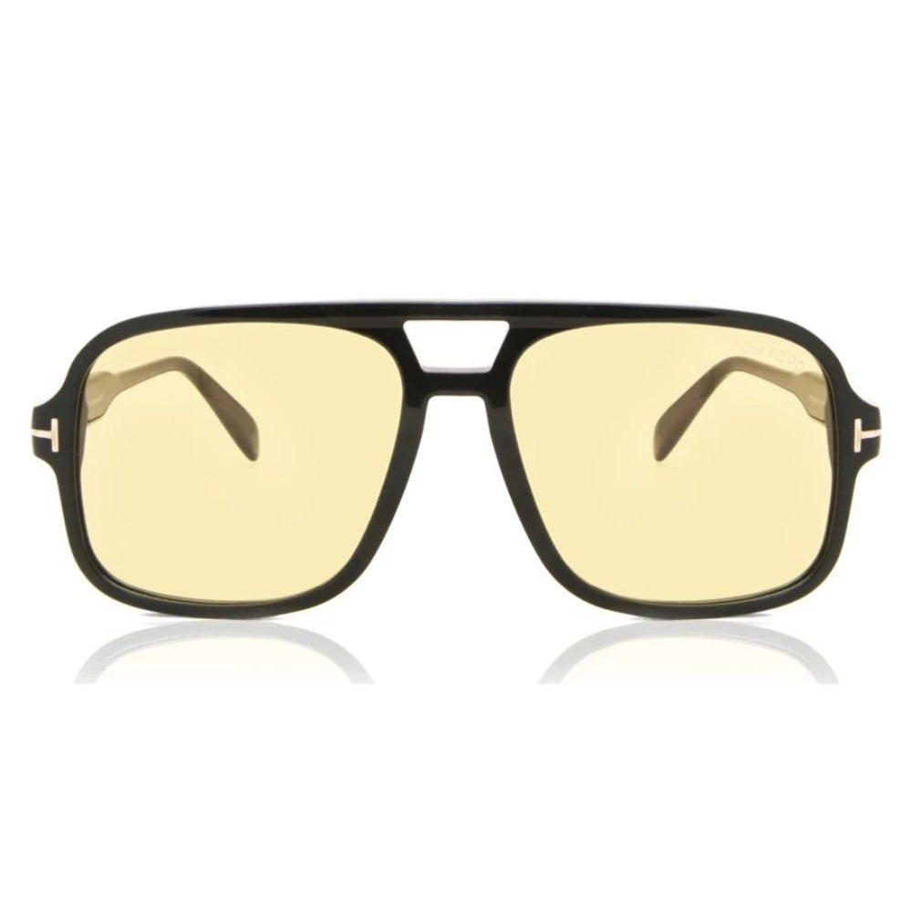 Óculos de Sol Tom Ford FT0884 01E Falconer-02 Masculino Preto e Lentes Amarelas