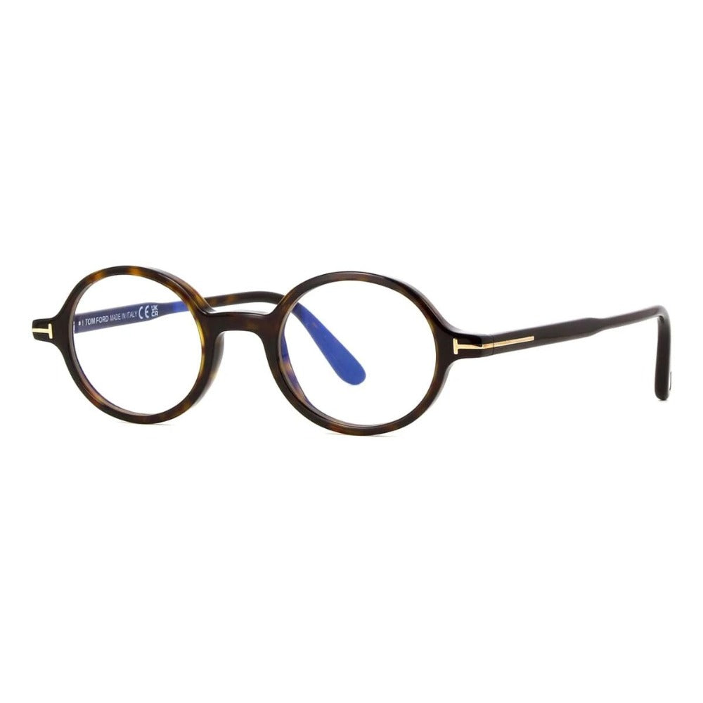 Óculos de Grau Tom Ford FT5975-B 052 46 Oval Armação Acetato Marrom